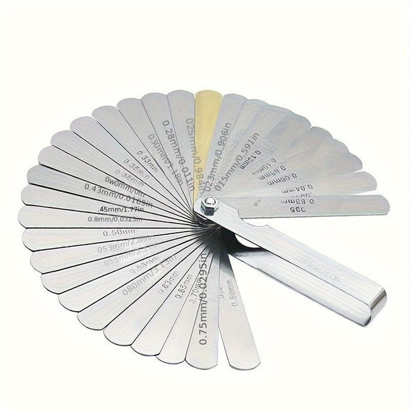 Planet Gates 32 blades 1pc 32 Blades Feeler Gauge Metric Gap Filler 0.04-0.88mm Thickness Gage Tool For Motorcycle Valve Measurement