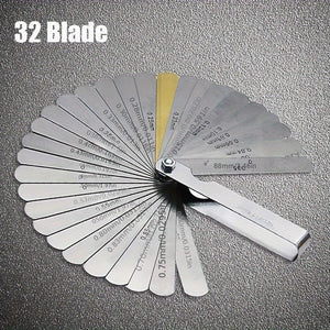 Planet Gates 32 blades 1pc 32 Blades Feeler Gauge Metric Gap Filler 0.04-0.88mm Thickness Gage Tool For Motorcycle Valve Measurement