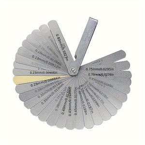 Planet Gates 32 blades 1pc 32 Blades Feeler Gauge Metric Gap Filler 0.04-0.88mm Thickness Gage Tool For Motorcycle Valve Measurement
