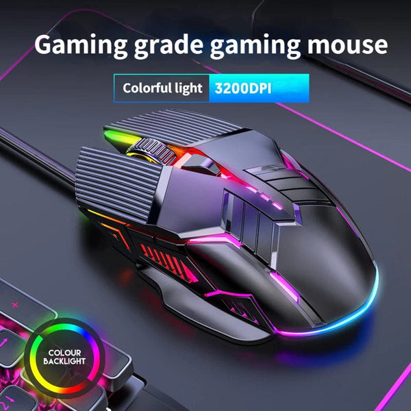Planet Gates 3200DPI Ergonomic Wired Gaming Mouse USB Mouse Gaming RGB Mause Gamer Mouse 6 Button LED Silent Mice for PC Laptop Computer