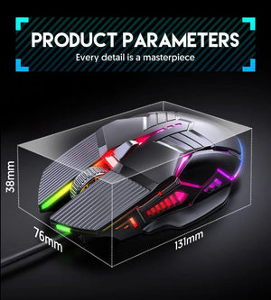 Planet Gates 3200DPI Ergonomic Wired Gaming Mouse USB Mouse Gaming RGB Mause Gamer Mouse 6 Button LED Silent Mice for PC Laptop Computer