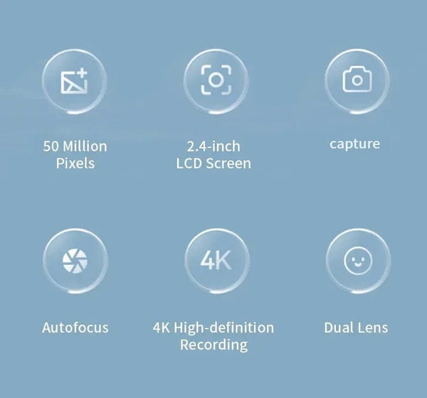 Planet Gates 32G card 4K Digital Camera Travel Selfie Camara 50 Megapixels HD Photography 2.4inch Screen Entry-Level Kids Campus Selfie Mini Retro Cam