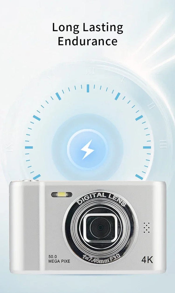 Planet Gates 32G card 4K Digital Camera Travel Selfie Camara 50 Megapixels HD Photography 2.4inch Screen Entry-Level Kids Campus Selfie Mini Retro Cam