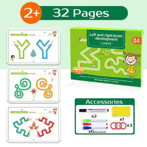 Planet Gates 32pages Children Montessori Drawing Toy Pen Control Training Color Shape Math Match Game Set Toddler Learning Activities Educational Toy