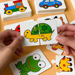 Planet Gates 32Pcs Toddler Matching Card Early Montessori Education Puzzle Toys Cartoon Jigsaw Animal Color Shape Cognitive Training Gifts
