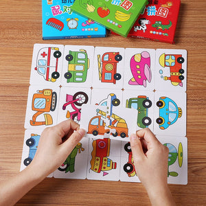 Planet Gates 32Pcs Toddler Matching Card Early Montessori Education Puzzle Toys Cartoon Jigsaw Animal Color Shape Cognitive Training Gifts