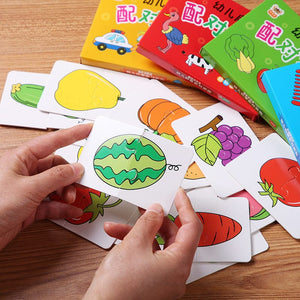 Planet Gates 32Pcs Toddler Matching Card Early Montessori Education Puzzle Toys Cartoon Jigsaw Animal Color Shape Cognitive Training Gifts