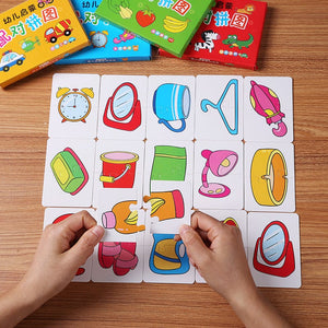 Planet Gates 32Pcs Toddler Matching Card Early Montessori Education Puzzle Toys Cartoon Jigsaw Animal Color Shape Cognitive Training Gifts