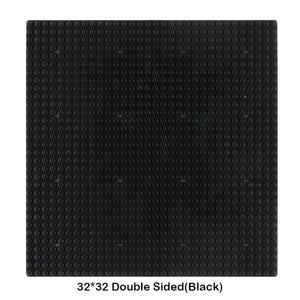 Planet Gates 32X32 Black 32x32 Dots Double Sided Baseplate for Building Brick 16x16 City Classic Block Plates DIY Plastic Small Block Assembly Part Toy