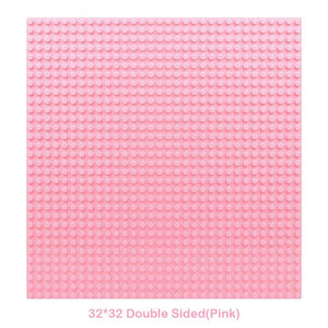 Planet Gates 32X32 Pink 32x32 Dots Double Sided Baseplate for Building Brick 16x16 City Classic Block Plates DIY Plastic Small Block Assembly Part Toy