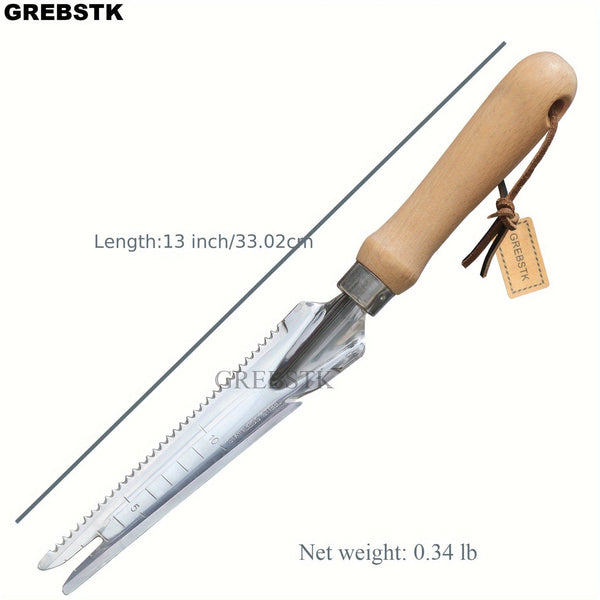 Planet Gates 33.02 Cm 1pc, Garden Weeding Tools Stainless Steel Beech Handle Shovel For Weeding, Cultivating, Transplanting, Digging, Gauging