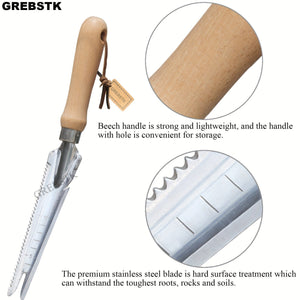 Planet Gates 33.02 Cm 1pc, Garden Weeding Tools Stainless Steel Beech Handle Shovel For Weeding, Cultivating, Transplanting, Digging, Gauging
