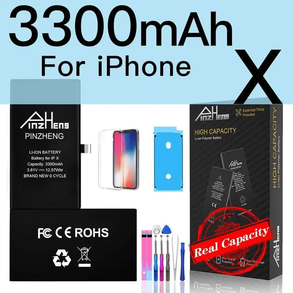 Planet Gates 3300mAh For iX PINZHENG Battery For iPhone X XR XS 11 12 13 Mini Max Pro Promax Real High Capacity Replacement Bateria Warranty One Year