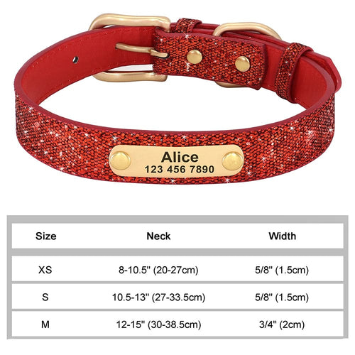 Planet Gates 330K Red / M Personalized Dog Cat Collar Adjustable Cat Crystal Collars Anti-lost Leather Puppy Cats Necklace Bowtie Rhinestone Accessories