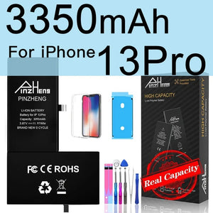 Planet Gates 3350mAh For i13Pro PINZHENG Battery For iPhone X XR XS 11 12 13 Mini Max Pro Promax Real High Capacity Replacement Bateria Warranty One Year