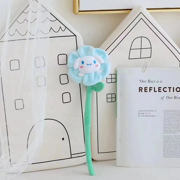 Planet Gates 33cm 5 Sanrio Cartoon Changeable Flower My Melody Kuromi Cinnamoroll Kt Cat Purin Dog Plush Toy Anime Stuffed Animals Cute Plushie Doll