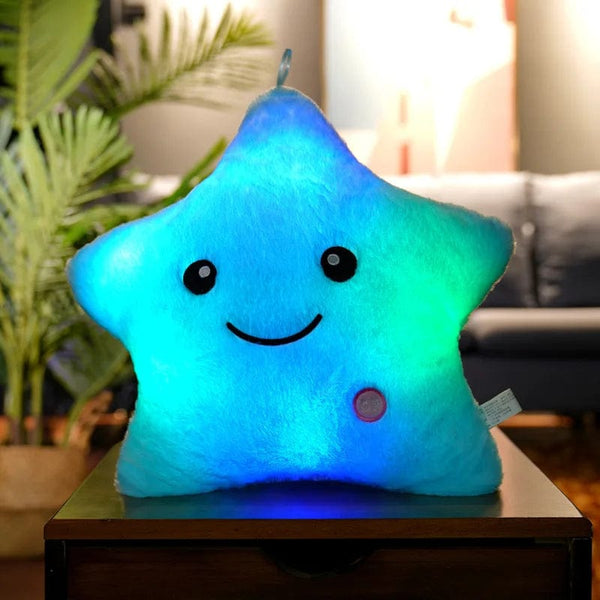 Planet Gates 34CM Creative Toy Luminous Pillow Soft Stuffed Plush Glowing Colorful Stars Cushion Led Light Toys Gift For Kids Children Girls