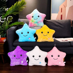 Planet Gates 34CM Creative Toy Luminous Pillow Soft Stuffed Plush Glowing Colorful Stars Cushion Led Light Toys Gift For Kids Children Girls