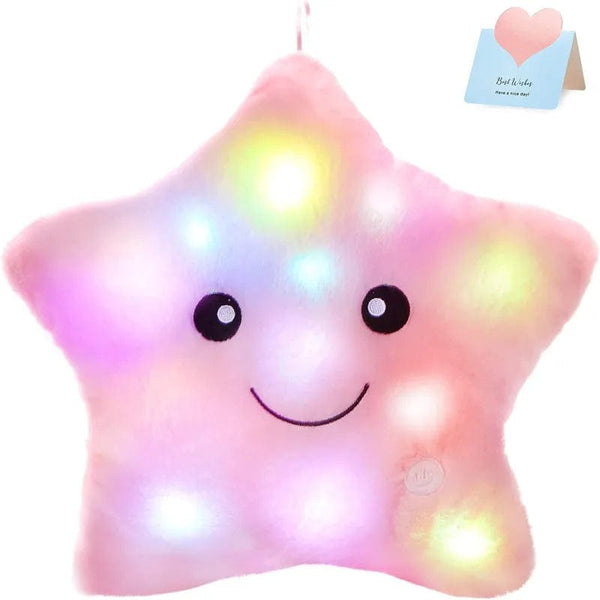 Planet Gates 34CM Creative Toy Luminous Pillow Soft Stuffed Plush Glowing Colorful Stars Cushion Led Light Toys Gift For Kids Children Girls