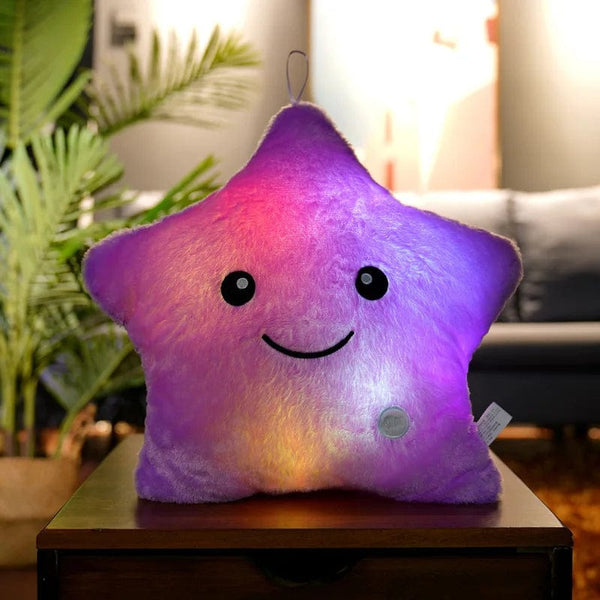 Planet Gates 34CM Creative Toy Luminous Pillow Soft Stuffed Plush Glowing Colorful Stars Cushion Led Light Toys Gift For Kids Children Girls