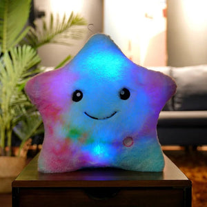 Planet Gates 34CM Creative Toy Luminous Pillow Soft Stuffed Plush Glowing Colorful Stars Cushion Led Light Toys Gift For Kids Children Girls