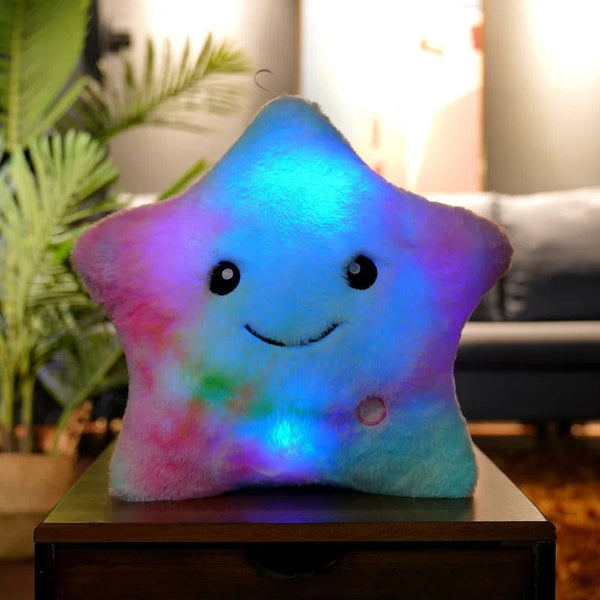 Planet Gates 34CM Creative Toy Luminous Pillow Soft Stuffed Plush Glowing Colorful Stars Cushion Led Light Toys Gift For Kids Children Girls
