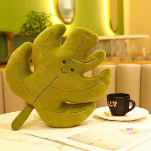 Planet Gates 34x35cm Kawaii Plush Leaves Pillow Cushion Toys Soft Maple Leaf Ginkgo Plant Full Stuffed Toys Room Christmas Holiday Party Decor Gift