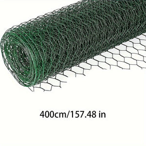 Planet Gates 35*400cm 1 Pack, Chicken Wire Poultry Wire Netting Hexagonal Galvanized Mesh Garden Fence Barrier For Pet Rabbit Chicken Fencing (PVC-Coated)