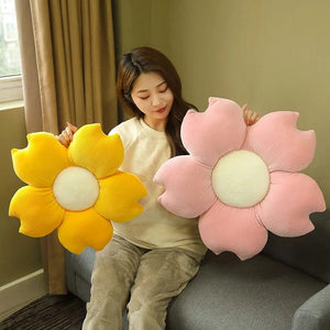 Planet Gates 35/45cm Stuffed Six Petal Flower Cushion Girly Room Decor Sunflower Pillow Bay Window Pink Flower Sit Bedroom Seat Pillow