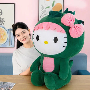 Planet Gates 35/50/65cm Sanrio Kawaii Hello Kitty Dinosaur Plush Toy Cartoon Doll Room Decoration Sleeping Throw Pillow Kids Birthday Gift