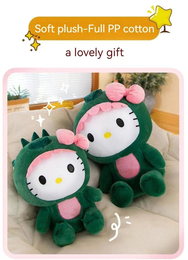 Planet Gates 35/50/65cm Sanrio Kawaii Hello Kitty Dinosaur Plush Toy Cartoon Doll Room Decoration Sleeping Throw Pillow Kids Birthday Gift