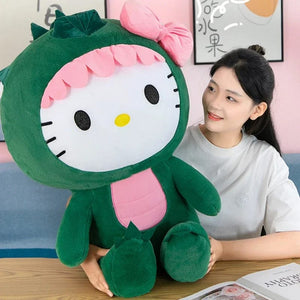 Planet Gates 35/50/65cm Sanrio Kawaii Hello Kitty Dinosaur Plush Toy Cartoon Doll Room Decoration Sleeping Throw Pillow Kids Birthday Gift