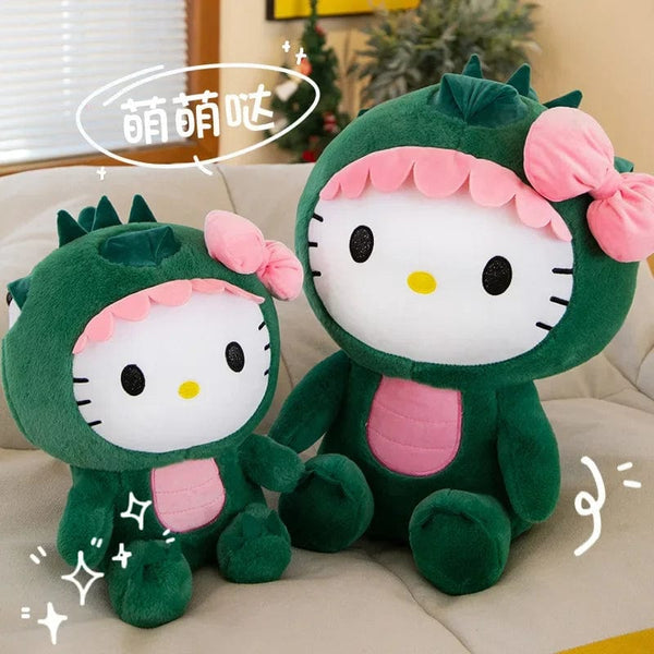 Planet Gates 35/50/65cm Sanrio Kawaii Hello Kitty Dinosaur Plush Toy Cartoon Doll Room Decoration Sleeping Throw Pillow Kids Birthday Gift