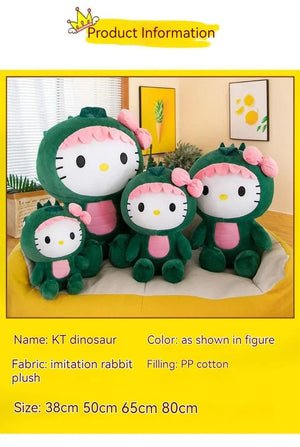 Planet Gates 35/50/65cm Sanrio Kawaii Hello Kitty Dinosaur Plush Toy Cartoon Doll Room Decoration Sleeping Throw Pillow Kids Birthday Gift