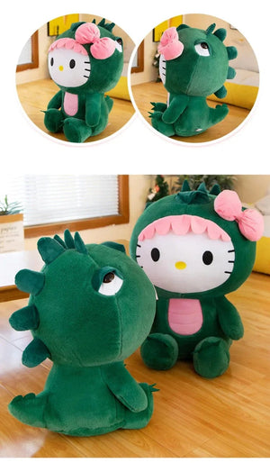 Planet Gates 35/50/65cm Sanrio Kawaii Hello Kitty Dinosaur Plush Toy Cartoon Doll Room Decoration Sleeping Throw Pillow Kids Birthday Gift