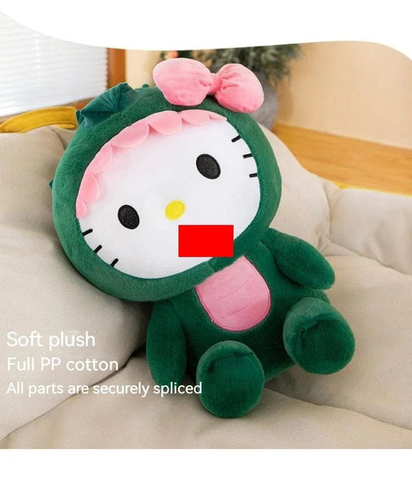 Planet Gates 35/50/65cm Sanrio Kawaii Hello Kitty Dinosaur Plush Toy Cartoon Doll Room Decoration Sleeping Throw Pillow Kids Birthday Gift