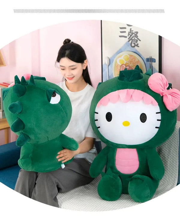 Planet Gates 35/50/65cm Sanrio Kawaii Hello Kitty Dinosaur Plush Toy Cartoon Doll Room Decoration Sleeping Throw Pillow Kids Birthday Gift