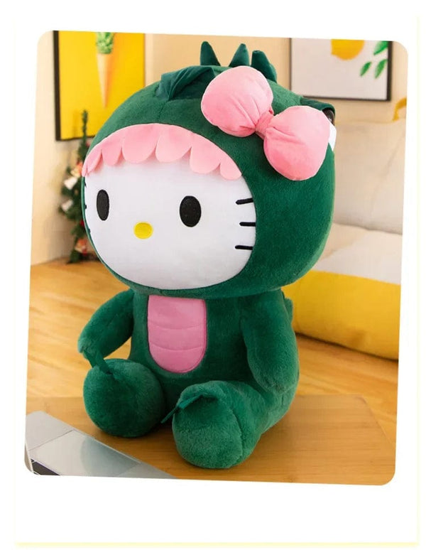 Planet Gates 35/50/65cm Sanrio Kawaii Hello Kitty Dinosaur Plush Toy Cartoon Doll Room Decoration Sleeping Throw Pillow Kids Birthday Gift
