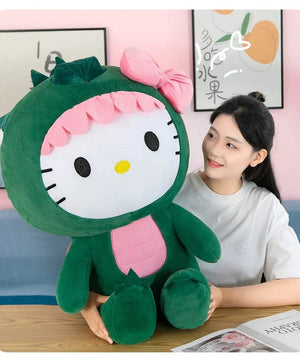 Planet Gates 35/50/65cm Sanrio Kawaii Hello Kitty Dinosaur Plush Toy Cartoon Doll Room Decoration Sleeping Throw Pillow Kids Birthday Gift