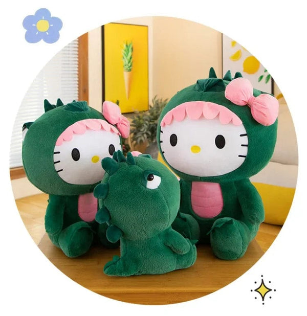 Planet Gates 35/50/65cm Sanrio Kawaii Hello Kitty Dinosaur Plush Toy Cartoon Doll Room Decoration Sleeping Throw Pillow Kids Birthday Gift