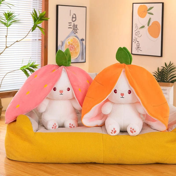 Planet Gates 35-75cm Transformed Strawberry Rabbit Doll Plush Toy Little White Rabbit Doll Carrot Rabbit Sleeping Pillow Doll Gift