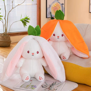 Planet Gates 35-75cm Transformed Strawberry Rabbit Doll Plush Toy Little White Rabbit Doll Carrot Rabbit Sleeping Pillow Doll Gift