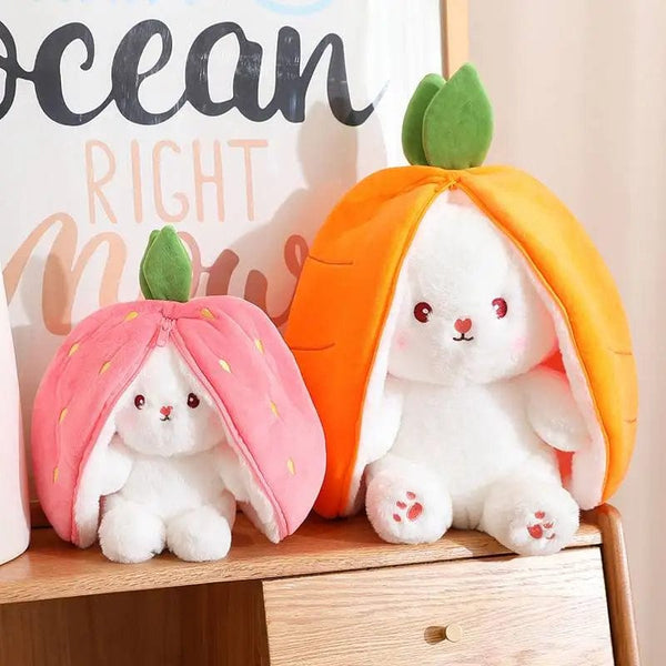 Planet Gates 35-75cm Transformed Strawberry Rabbit Doll Plush Toy Little White Rabbit Doll Carrot Rabbit Sleeping Pillow Doll Gift