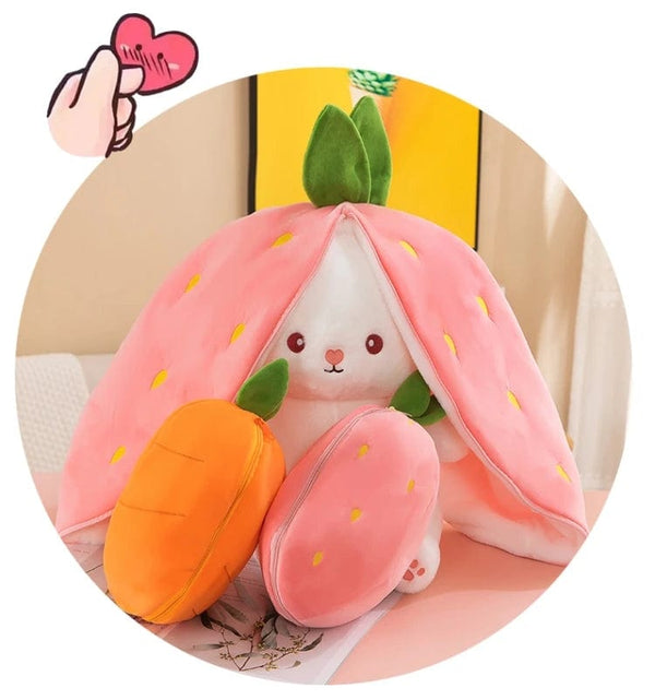 Planet Gates 35-75cm Transformed Strawberry Rabbit Doll Plush Toy Little White Rabbit Doll Carrot Rabbit Sleeping Pillow Doll Gift