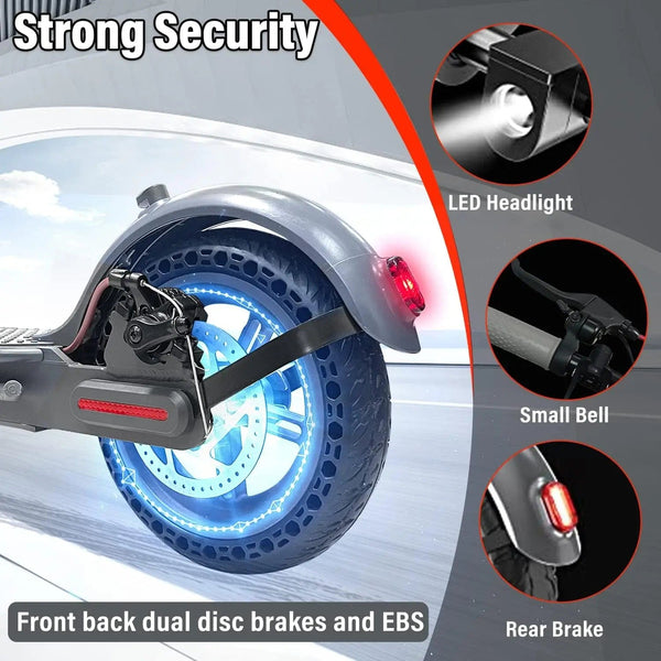 Planet Gates 350W Electric Scooter for Adults 36V 10.4Ah Battery 30km/h Max Speed Folding EScooter 8.5 inch Solid Tires Electric Kick Scooter