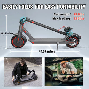 Planet Gates 350W Electric Scooter for Adults 36V 10.4Ah Battery 30km/h Max Speed Folding EScooter 8.5 inch Solid Tires Electric Kick Scooter