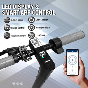 Planet Gates 350W Electric Scooter for Adults 36V 10.4Ah Battery 30km/h Max Speed Folding EScooter 8.5 inch Solid Tires Electric Kick Scooter