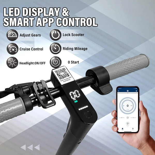 Planet Gates 350W Electric Scooter for Adults 36V 10.4Ah Battery 30km/h Max Speed Folding EScooter 8.5 inch Solid Tires Electric Kick Scooter