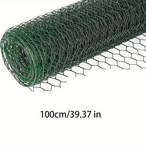 Planet Gates 35cm*100cm 1 Pack, Chicken Wire Poultry Wire Netting Hexagonal Galvanized Mesh Garden Fence Barrier For Pet Rabbit Chicken Fencing (PVC-Coated)
