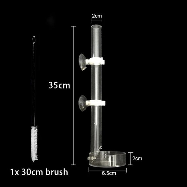 Planet Gates 35cm Acrylic Aquarium Feeder Tube Dish Transparent Fish Tank Shrimp Snail Shrimp Food Feeding Bowl Aquarium Feeding Accessories